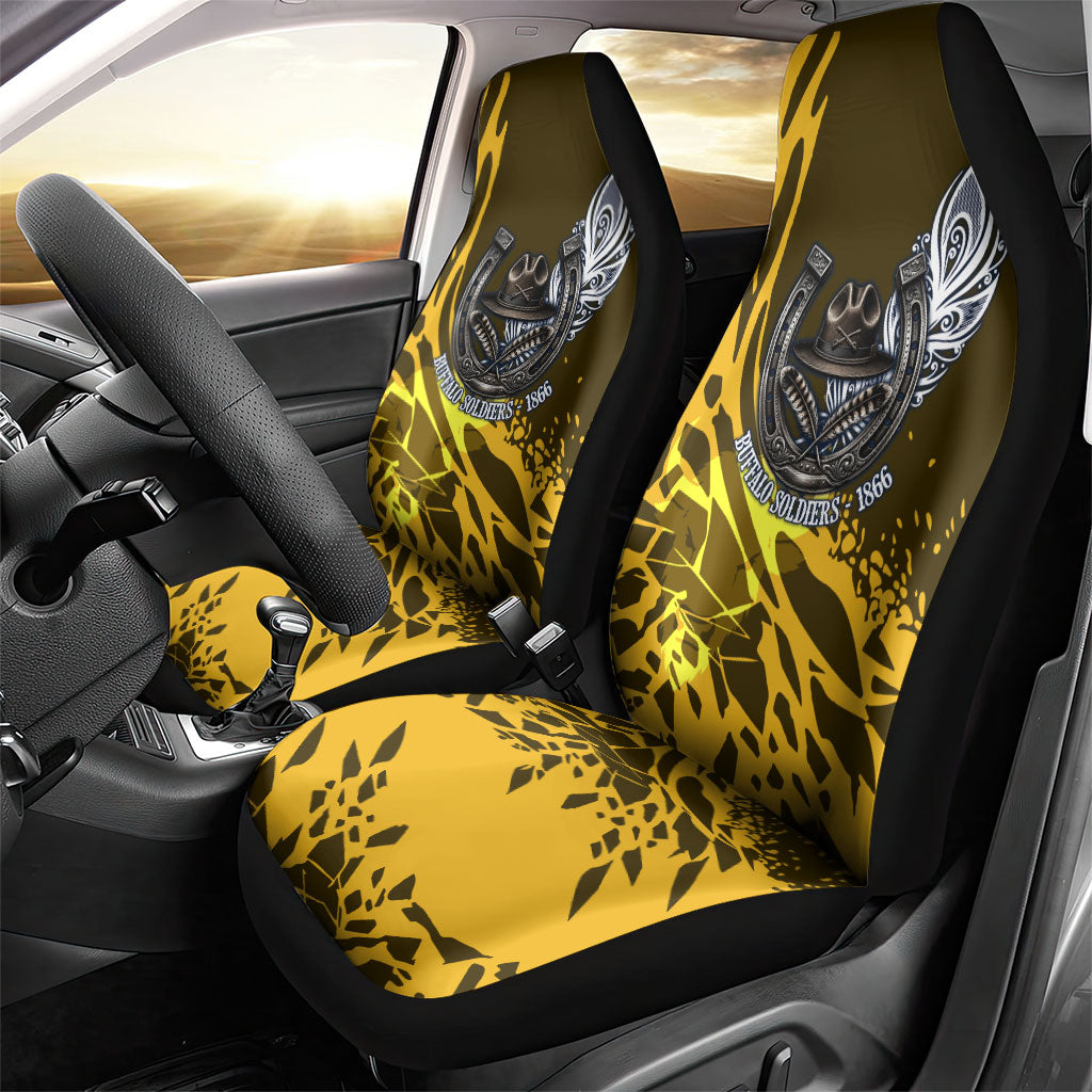 Buffalo Soldiers 9th And 10th Cavalry Regiments Car Seat Cover Wild And Untamed Vintage Western Horseshoe Graphic Art