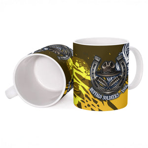 Buffalo Soldiers 9th And 10th Cavalry Regiments Ceramic Mug Wild And Untamed Vintage Western Horseshoe Graphic Art