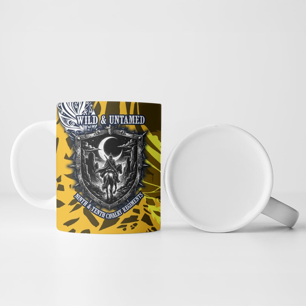 Buffalo Soldiers 9th And 10th Cavalry Regiments Ceramic Mug Wild And Untamed Vintage Western Horseshoe Graphic Art