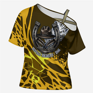 Buffalo Soldiers 9th And 10th Cavalry Regiments Cross Shoulder Shirt Wild And Untamed Vintage Western Horseshoe Graphic Art