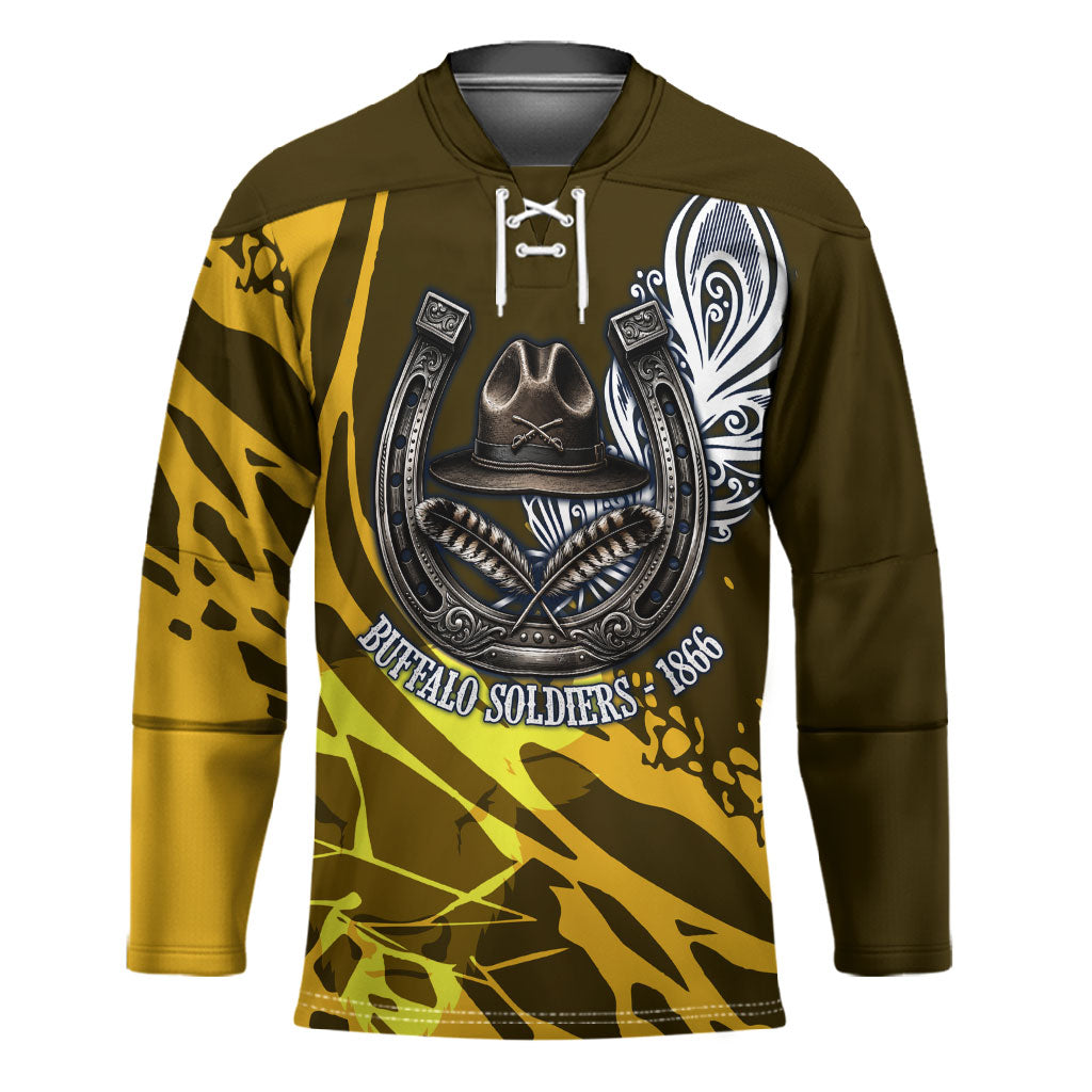 Buffalo Soldiers 9th And 10th Cavalry Regiments Hockey Jersey Wild And Untamed Vintage Western Horseshoe Graphic Art