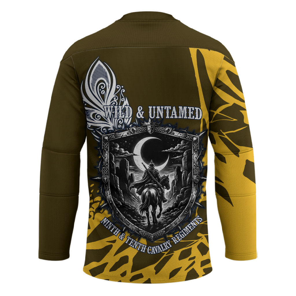 Buffalo Soldiers 9th And 10th Cavalry Regiments Hockey Jersey Wild And Untamed Vintage Western Horseshoe Graphic Art