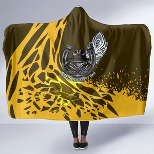 Buffalo Soldiers 9th And 10th Cavalry Regiments Hooded Blanket Wild And Untamed Vintage Western Horseshoe Graphic Art