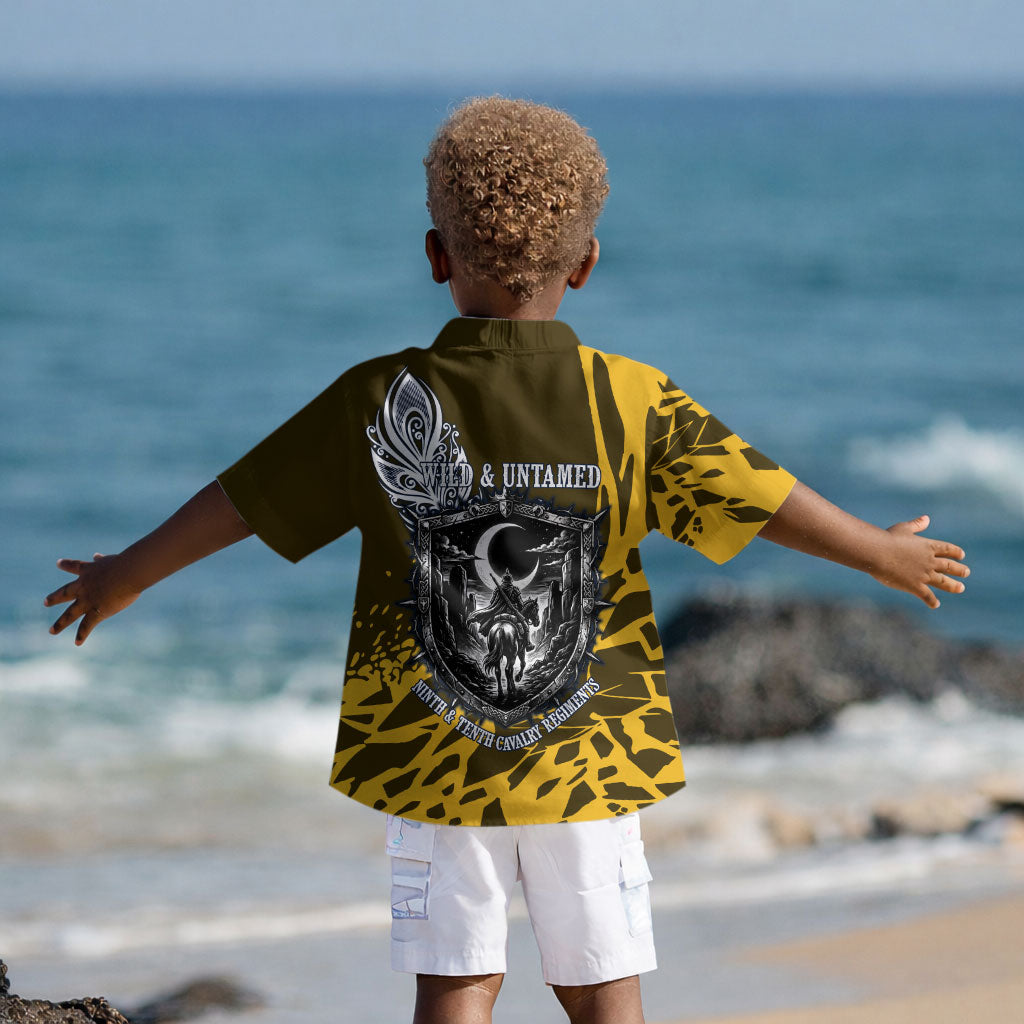 Buffalo Soldiers 9th And 10th Cavalry Regiments Kid Hawaiian Shirt Wild And Untamed Vintage Western Horseshoe Graphic Art