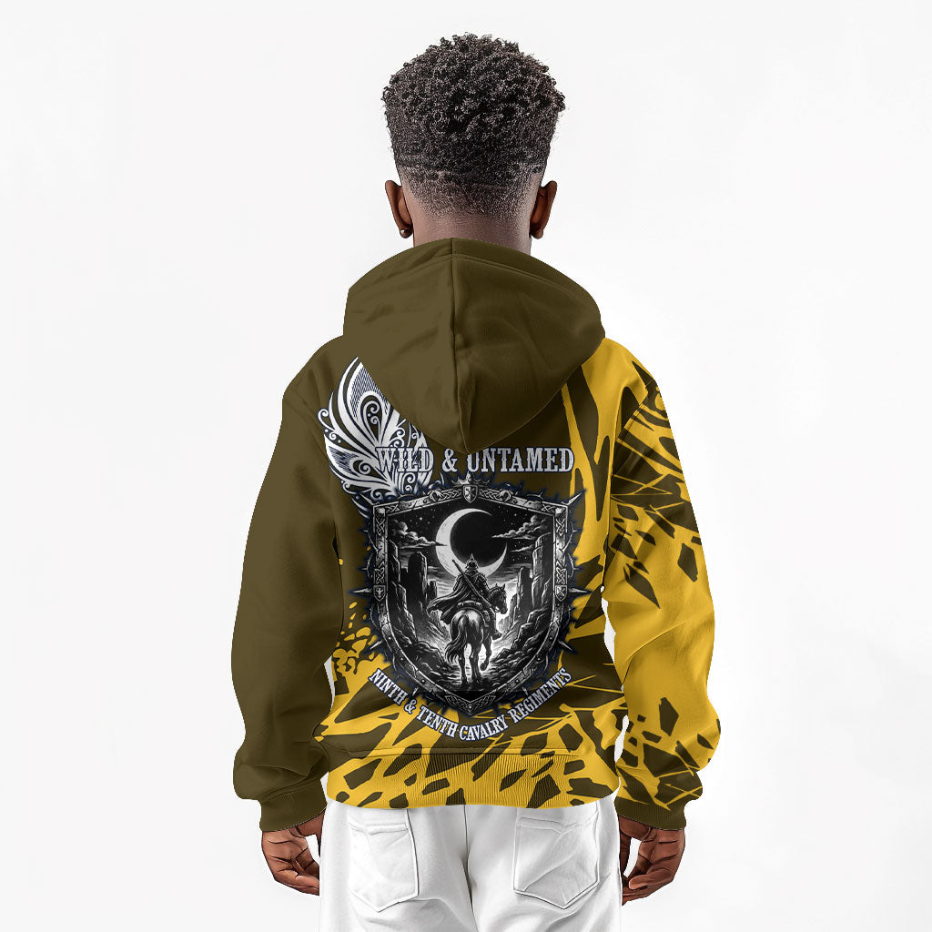 Buffalo Soldiers 9th And 10th Cavalry Regiments Kid Hoodie Wild And Untamed Vintage Western Horseshoe Graphic Art