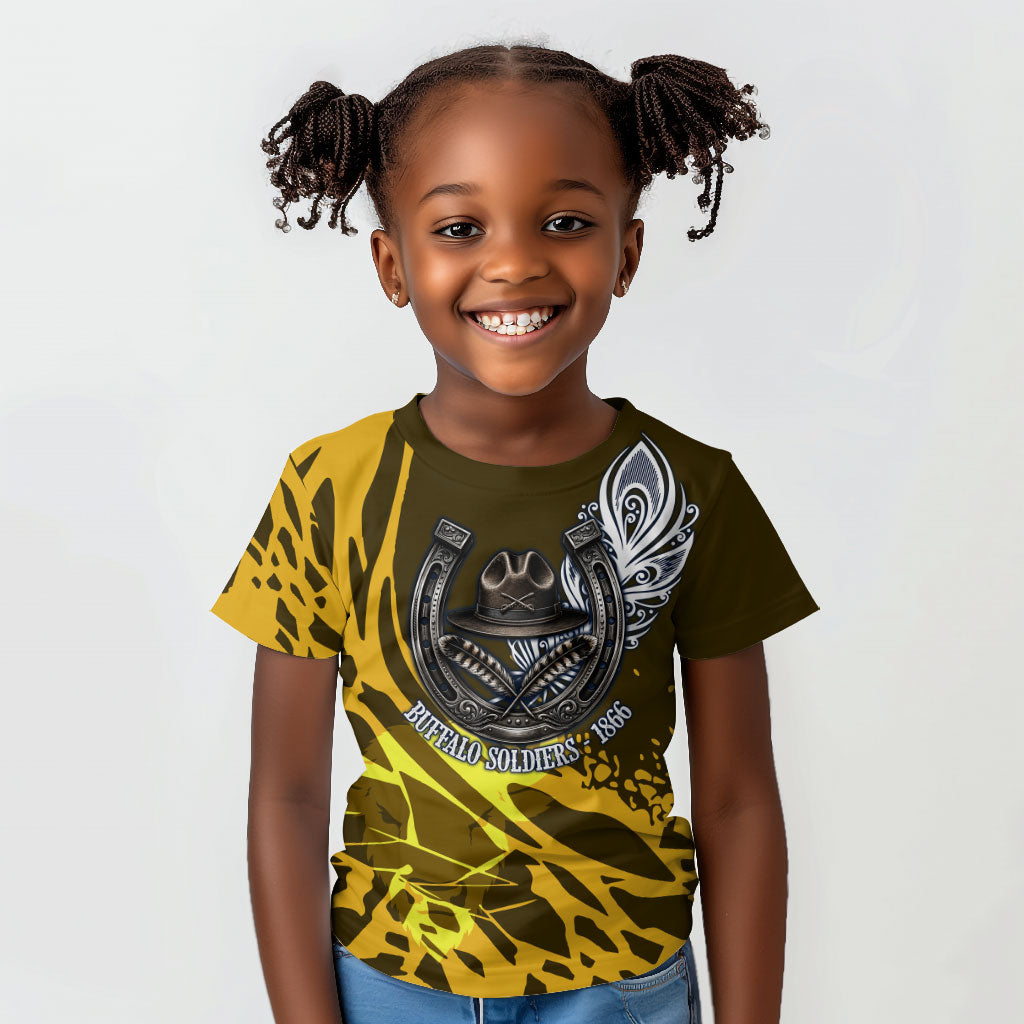 Buffalo Soldiers 9th And 10th Cavalry Regiments Kid T shirt Wild And Untamed Vintage Western Horseshoe Graphic Art