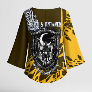 Buffalo Soldiers 9th And 10th Cavalry Regiments Kimono Sleeve Blouse Wild And Untamed Vintage Western Horseshoe Graphic Art