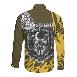 Buffalo Soldiers 9th And 10th Cavalry Regiments Long Sleeve Button Shirt Wild And Untamed Vintage Western Horseshoe Graphic Art