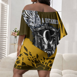 Buffalo Soldiers 9th And 10th Cavalry Regiments Off Shoulder Short Dress Wild And Untamed Vintage Western Horseshoe Graphic Art