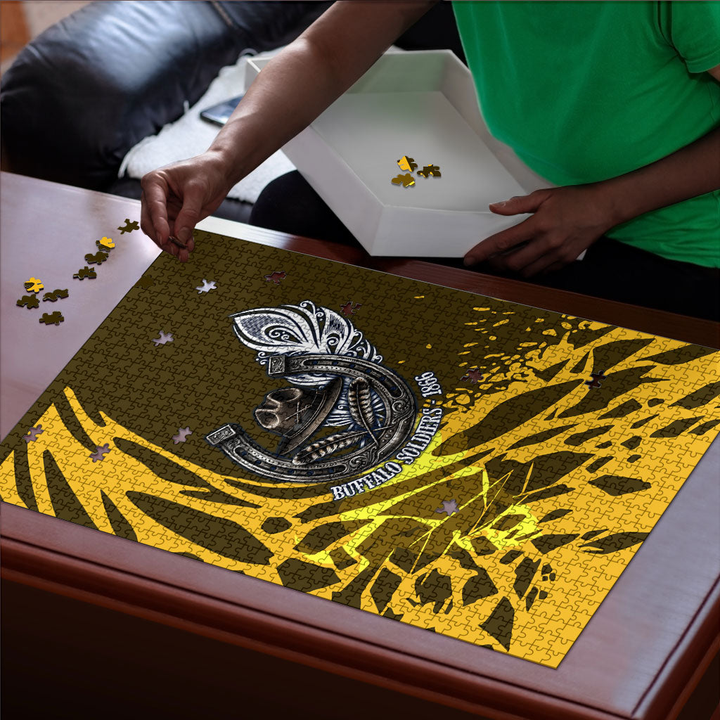 Buffalo Soldiers 9th And 10th Cavalry Regiments Puzzle Wild And Untamed Vintage Western Horseshoe Graphic Art