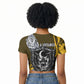 Buffalo Soldiers 9th And 10th Cavalry Regiments Raglan Cropped T shirt Wild And Untamed Vintage Western Horseshoe Graphic Art