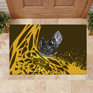 Buffalo Soldiers 9th And 10th Cavalry Regiments Rubber Doormat Wild And Untamed Vintage Western Horseshoe Graphic Art