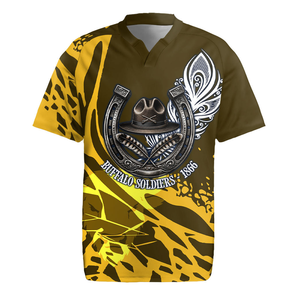 Buffalo Soldiers 9th And 10th Cavalry Regiments Rugby Jersey Wild And Untamed Vintage Western Horseshoe Graphic Art
