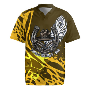 Buffalo Soldiers 9th And 10th Cavalry Regiments Rugby Jersey Wild And Untamed Vintage Western Horseshoe Graphic Art