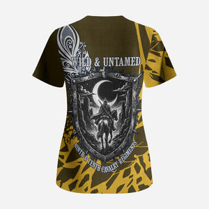 Buffalo Soldiers 9th And 10th Cavalry Regiments Scrub Top Wild And Untamed Vintage Western Horseshoe Graphic Art