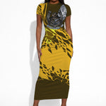 Buffalo Soldiers 9th And 10th Cavalry Regiments Short Sleeve Bodycon Dress Wild And Untamed Vintage Western Horseshoe Graphic Art