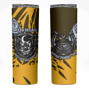 Buffalo Soldiers 9th And 10th Cavalry Regiments Skinny Tumbler Wild And Untamed Vintage Western Horseshoe Graphic Art