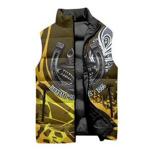 Buffalo Soldiers 9th And 10th Cavalry Regiments Sleeveless Puffer Jacket Wild And Untamed Vintage Western Horseshoe Graphic Art