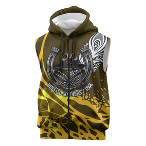 Buffalo Soldiers 9th And 10th Cavalry Regiments Sleeveless Zip Hoodie Wild And Untamed Vintage Western Horseshoe Graphic Art