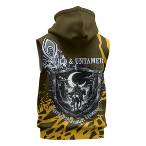 Buffalo Soldiers 9th And 10th Cavalry Regiments Sleeveless Zip Hoodie Wild And Untamed Vintage Western Horseshoe Graphic Art