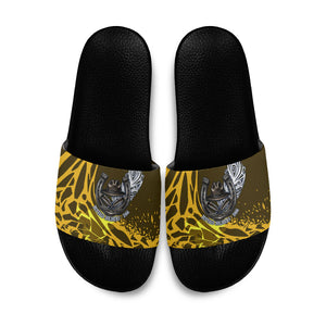 Buffalo Soldiers 9th And 10th Cavalry Regiments Slide Sandals Wild And Untamed Vintage Western Horseshoe Graphic Art