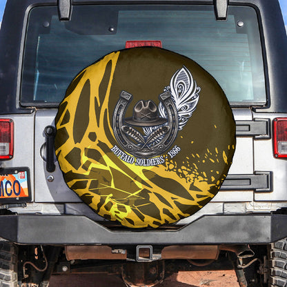 Buffalo Soldiers 9th And 10th Cavalry Regiments Spare Tire Cover Wild And Untamed Vintage Western Horseshoe Graphic Art