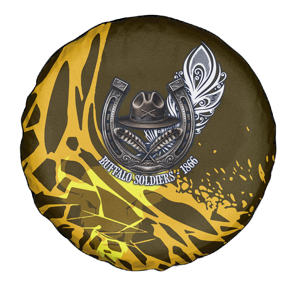 Buffalo Soldiers 9th And 10th Cavalry Regiments Spare Tire Cover Wild And Untamed Vintage Western Horseshoe Graphic Art