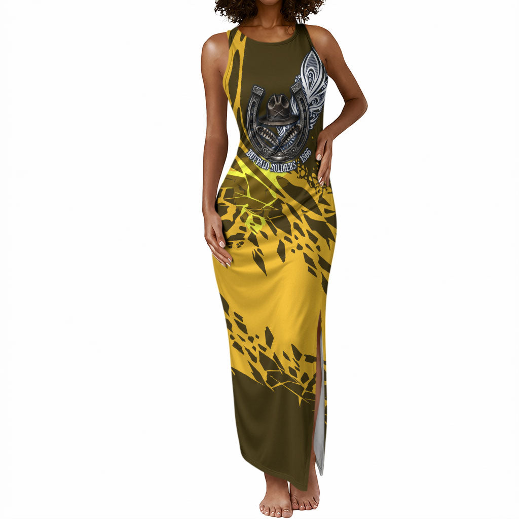 Buffalo Soldiers 9th And 10th Cavalry Regiments Tank Maxi Dress Wild And Untamed Vintage Western Horseshoe Graphic Art