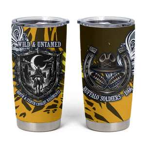 Buffalo Soldiers 9th And 10th Cavalry Regiments Tumbler Cup Wild And Untamed Vintage Western Horseshoe Graphic Art