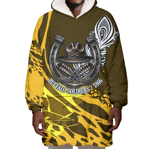 Buffalo Soldiers 9th And 10th Cavalry Regiments Wearable Blanket Hoodie Wild And Untamed Vintage Western Horseshoe Graphic Art