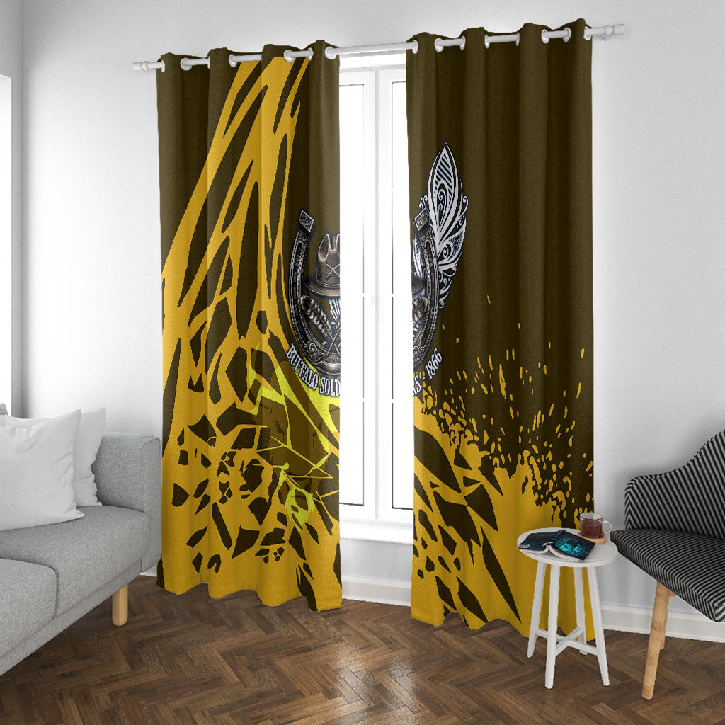 Buffalo Soldiers 9th And 10th Cavalry Regiments Window Curtain Wild And Untamed Vintage Western Horseshoe Graphic Art
