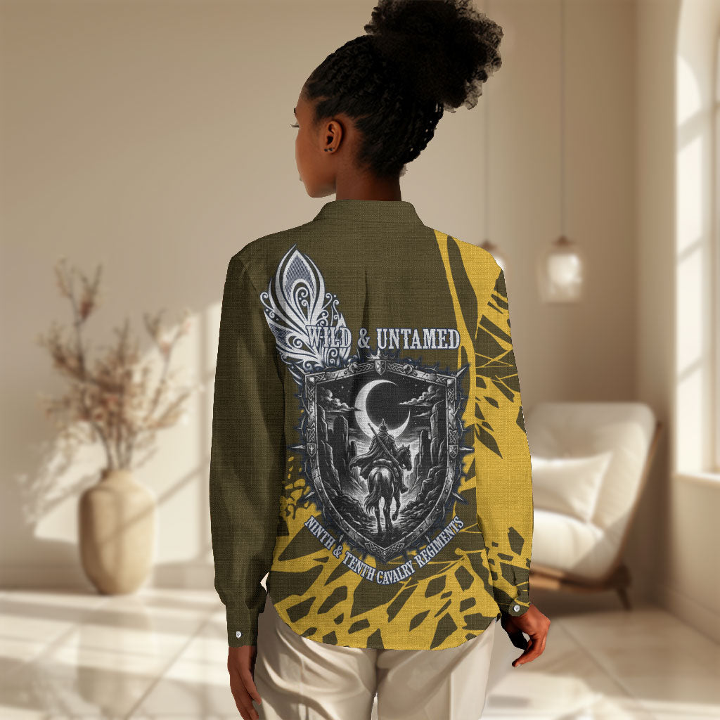 Buffalo Soldiers 9th And 10th Cavalry Regiments Women Casual Shirt Wild And Untamed Vintage Western Horseshoe Graphic Art