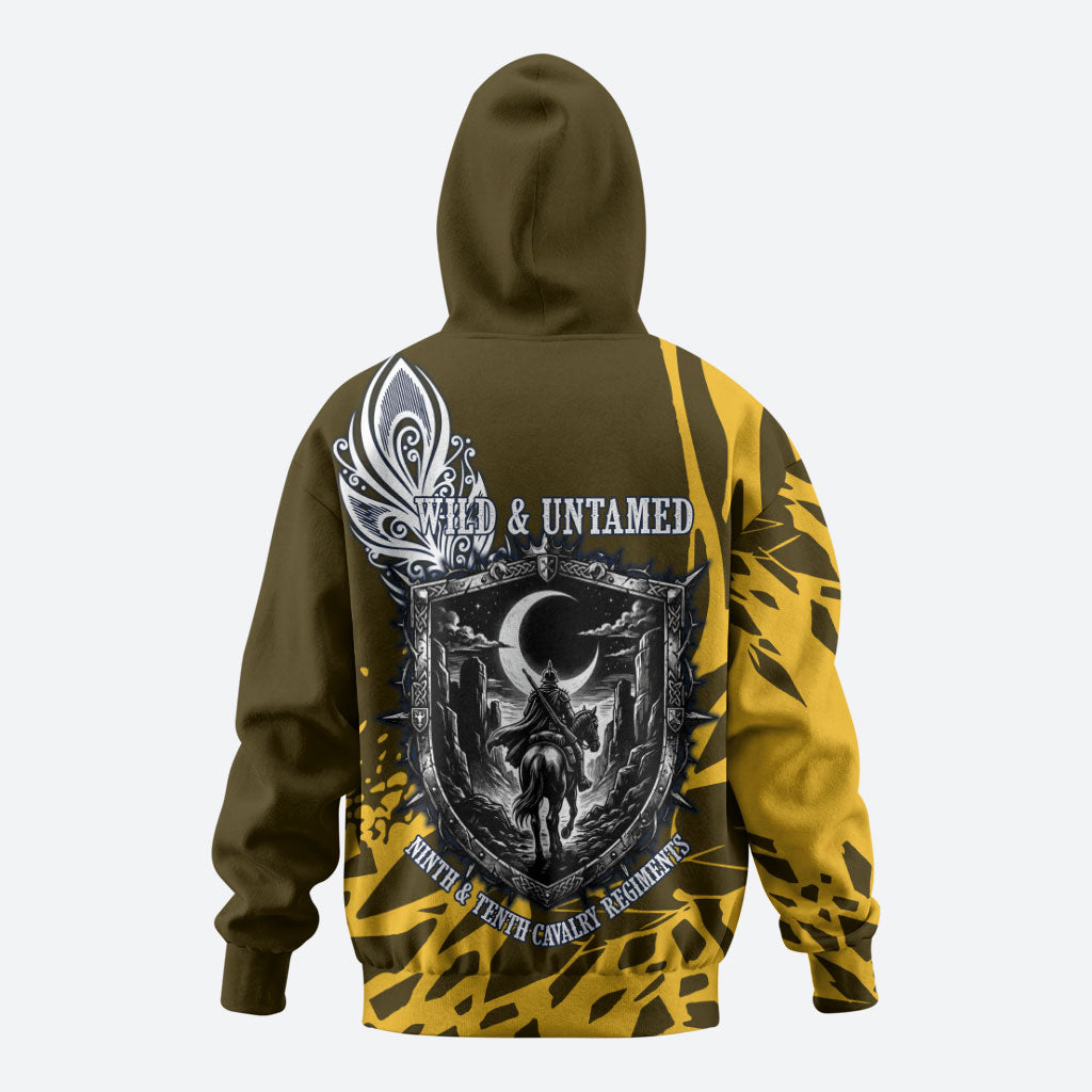 Buffalo Soldiers 9th And 10th Cavalry Regiments Zip Hoodie Wild And Untamed Vintage Western Horseshoe Graphic Art