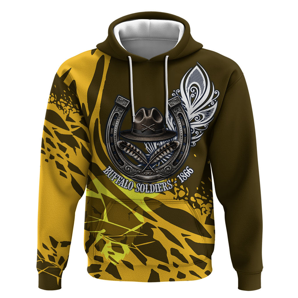 Buffalo Soldiers 9th And 10th Cavalry Regiments Zip Hoodie Wild And Untamed Vintage Western Horseshoe Graphic Art