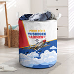 Personalized Tuskegee Airmen Laundry Basket Expect To Win P-51 Mustang Patriotic Aviation Art
