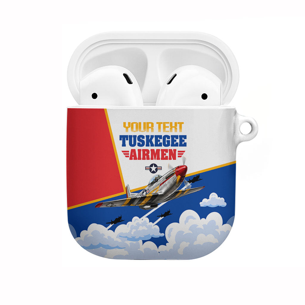 Personalized Tuskegee Airmen AirPods Case Expect To Win P-51 Mustang Patriotic Aviation Art