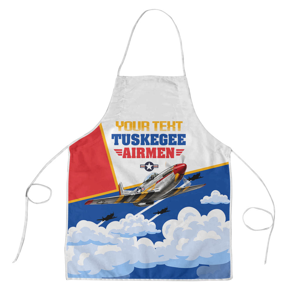Personalized Tuskegee Airmen Apron Expect To Win P-51 Mustang Patriotic Aviation Art