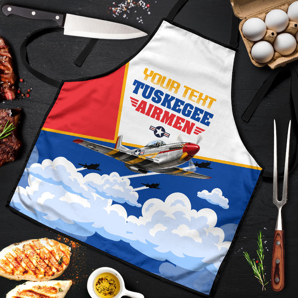 Personalized Tuskegee Airmen Apron Expect To Win P-51 Mustang Patriotic Aviation Art