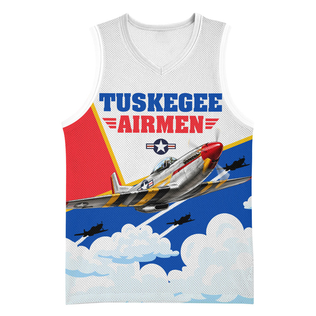 Personalized Tuskegee Airmen Basketball Jersey Expect To Win P-51 Mustang Patriotic Aviation Art