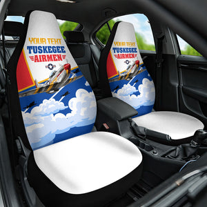 Personalized Tuskegee Airmen Car Seat Cover Expect To Win P-51 Mustang Patriotic Aviation Art