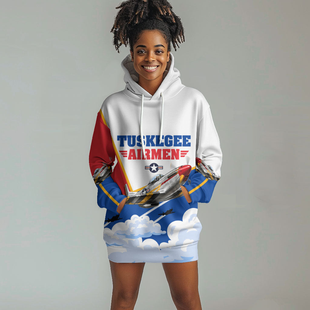 Personalized Tuskegee Airmen Hoodie Dress Expect To Win P-51 Mustang Patriotic Aviation Art