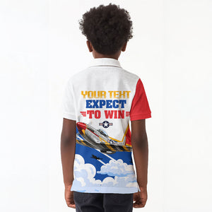 Personalized Tuskegee Airmen Kid Polo Shirt Expect To Win P-51 Mustang Patriotic Aviation Art