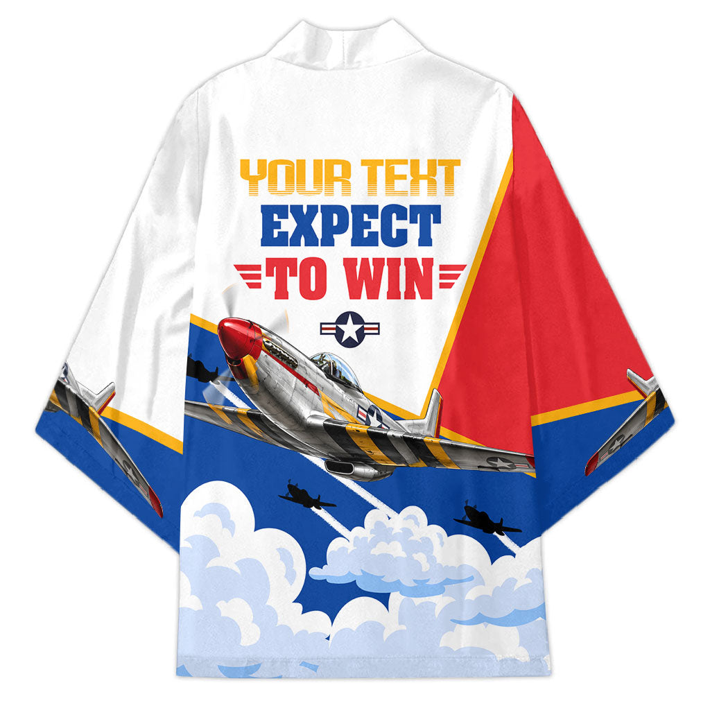 Personalized Tuskegee Airmen Kimono Expect To Win P-51 Mustang Patriotic Aviation Art