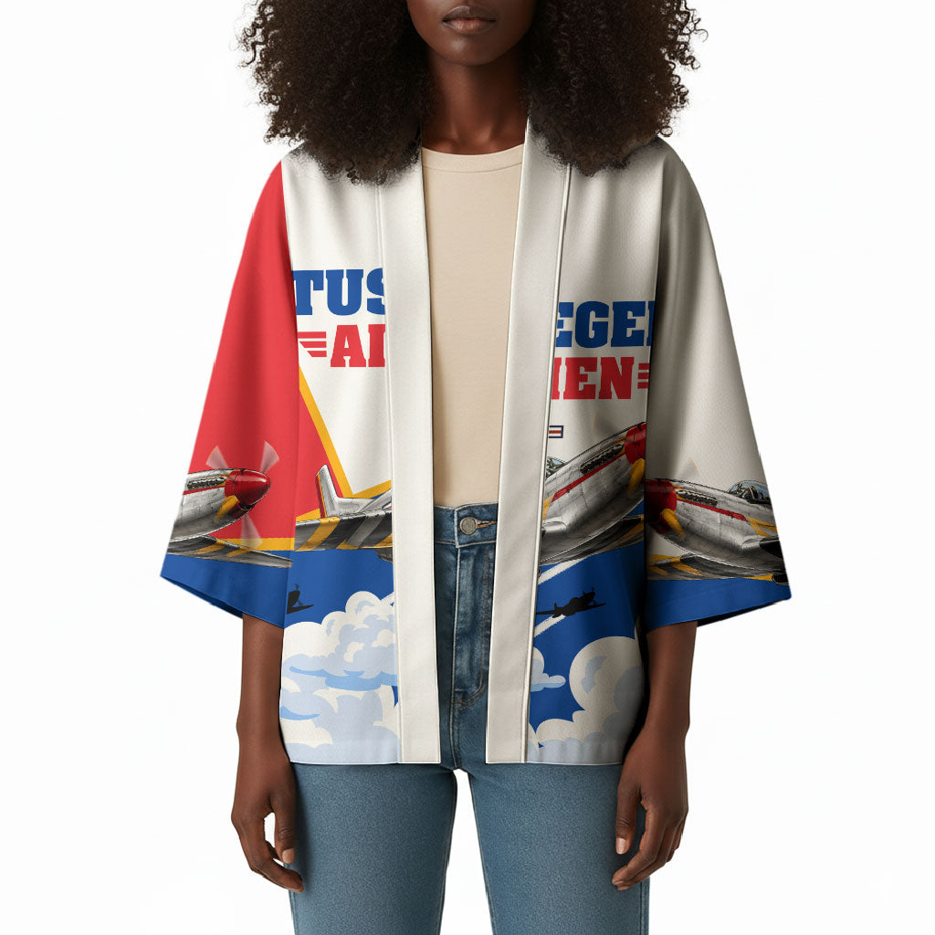 Personalized Tuskegee Airmen Kimono Expect To Win P-51 Mustang Patriotic Aviation Art