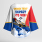 Personalized Tuskegee Airmen Kimono Sleeve Blouse Expect To Win P-51 Mustang Patriotic Aviation Art