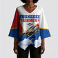 Personalized Tuskegee Airmen Kimono Sleeve Blouse Expect To Win P-51 Mustang Patriotic Aviation Art