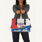 Personalized Tuskegee Airmen Leather Bag Expect To Win P-51 Mustang Patriotic Aviation Art