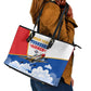 Personalized Tuskegee Airmen Leather Tote Bag Expect To Win P-51 Mustang Patriotic Aviation Art