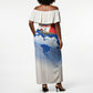 Personalized Tuskegee Airmen Off Shoulder Maxi Dress Expect To Win P-51 Mustang Patriotic Aviation Art