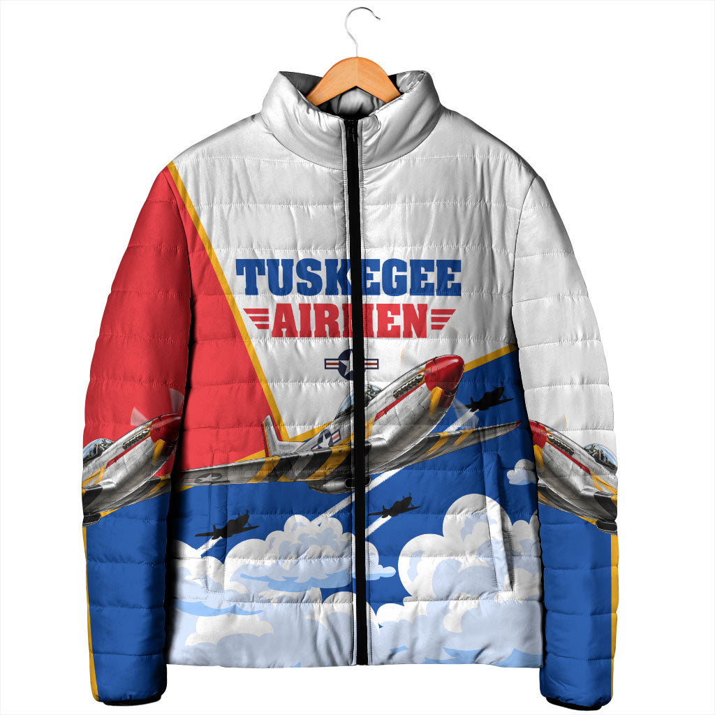 Personalized Tuskegee Airmen Padded Jacket Expect To Win P-51 Mustang Patriotic Aviation Art